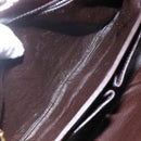 CELINE Shoulder Bag Leather Brown Gold Auth 152880-21