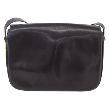 CELINE Shoulder Bag Leather Brown Gold Auth 152880 - 0