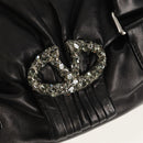 VALENTINO Handtas Leer Zwart Zilver Auth 152881A-18
