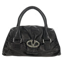 VALENTINO Handtas Leer Zwart Zilver Auth 152881A-13