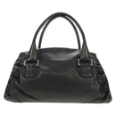 VALENTINO Handtas Leer Zwart Zilver Auth 152881A-2