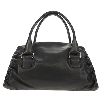 VALENTINO Hand Bag Leather Black Silver Auth 152881A - 0