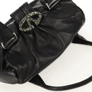 VALENTINO Handtas Leer Zwart Zilver Auth 152881A-6