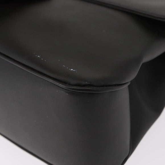 Salvatore Ferragamo Vala Shoulder Bag Leather Black Silver Auth 152882