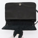 Salvatore Ferragamo Vala Shoulder Bag Leather Black Silver Auth 152882-16