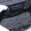 Salvatore Ferragamo Vala Shoulder Bag Leather Black Silver Auth 152882-18