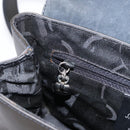 Salvatore Ferragamo Vala Shoulder Bag Leather Black Silver Auth 152882-21