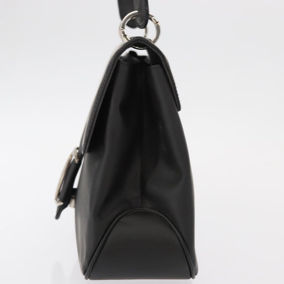 Salvatore Ferragamo Vala Shoulder Bag Leather Black Silver Auth 152882