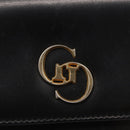 GUCCI Chain Shoulder Bag Leather Black Gold 447632 Auth 152883-18