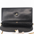 GUCCI Chain Shoulder Bag Leather Black Gold 447632 Auth 152883-9