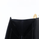 GUCCI Chain Shoulder Bag Leather Black Gold 447632 Auth 152883-20