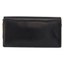 GUCCI Chain Shoulder Bag Leather Black Gold 447632 Auth 152883-2