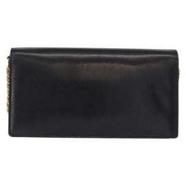 GUCCI Chain Shoulder Bag Leather Black Gold 447632 Auth 152883 - 0