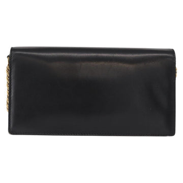 GUCCI Chain Shoulder Bag Leather Black Gold 447632 Auth 152883 - 0