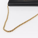 GUCCI Chain Shoulder Bag Leather Black Gold 447632 Auth 152883-7