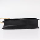 GUCCI Chain Shoulder Bag Leather Black Gold 447632 Auth 152883-5