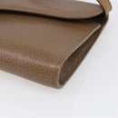 Christian Dior Shoulder Bag Leather Brown gold Auth 152886-9