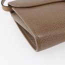 Christian Dior Shoulder Bag Leather Brown gold Auth 152886-14