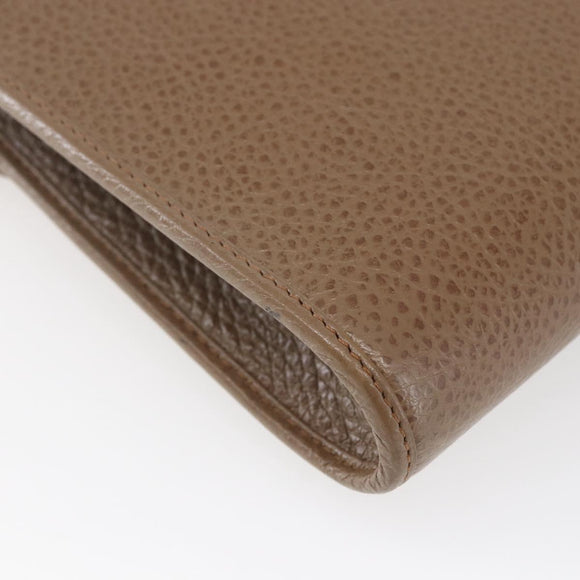 Christian Dior Shoulder Bag Leather Brown gold Auth 152886