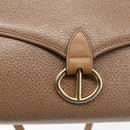 Christian Dior Shoulder Bag Leather Brown gold Auth 152886-17