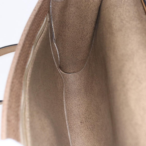 Christian Dior Shoulder Bag Leather Brown gold Auth 152886