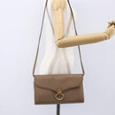 Christian Dior Shoulder Bag Leather Brown gold Auth 152886-21