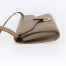 Christian Dior Shoulder Bag Leather Brown gold Auth 152886-3