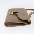 Christian Dior Shoulder Bag Leather Brown gold Auth 152886-4