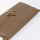 Christian Dior Shoulder Bag Leather Brown gold Auth 152886-6