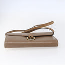 Christian Dior Shoulder Bag Leather Brown gold Auth 152886-5