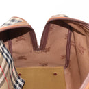 Burberrys Nova Check Boston Bag Canvas Leather Gold Beige Auth 152887-18