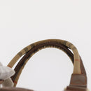 Burberrys Nova Check Boston Bag Canvas Leather Gold Beige Auth 152887-8