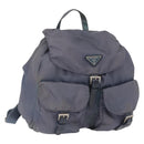 PRADA Backpack Nylon Blue Silver Auth 152888-1