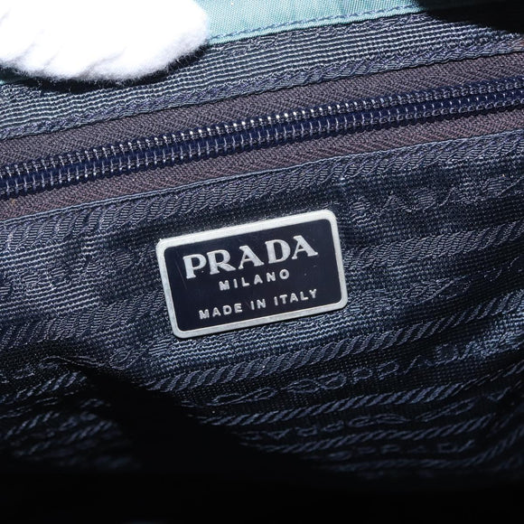 PRADA Backpack Nylon Blue Silver Auth 152888
