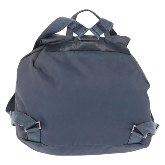 PRADA Backpack Nylon Blue Silver Auth 152888