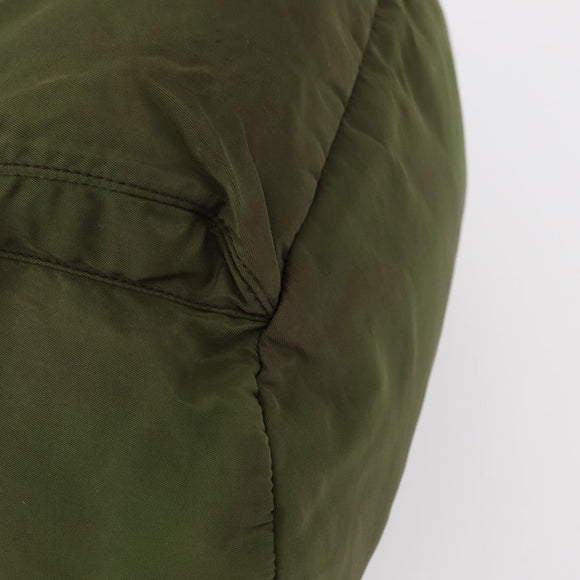 PRADA Backpack Nylon Khaki Silver Auth 152889