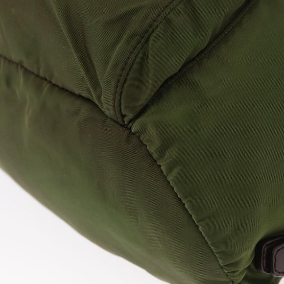 PRADA Backpack Nylon Khaki Silver Auth 152889