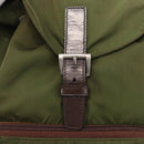 PRADA Backpack Nylon Khaki Silver Auth 152889-10
