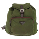 PRADA Backpack Nylon Khaki Silver Auth 152889-13