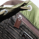 PRADA Backpack Nylon Khaki Silver Auth 152889-25