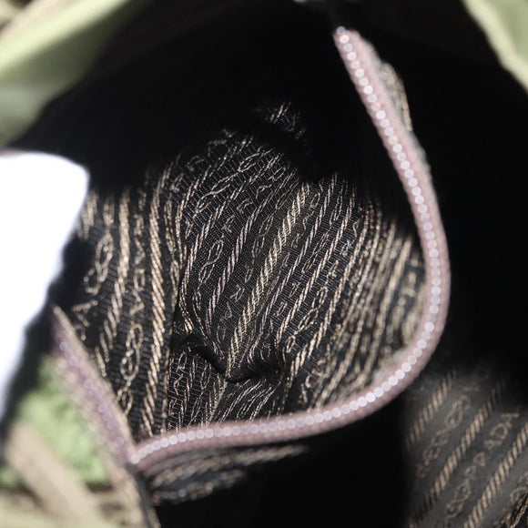PRADA Backpack Nylon Khaki Silver Auth 152889