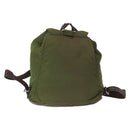 PRADA Backpack Nylon Khaki Silver Auth 152889-2