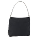 PRADA Shoulder Bag Nylon Plastic Black Silver Auth 152891-1