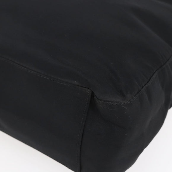 PRADA Shoulder Bag Nylon Plastic Black Silver Auth 152891