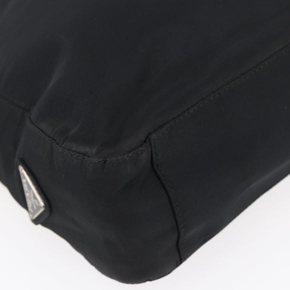 PRADA Shoulder Bag Nylon Plastic Black Silver Auth 152891