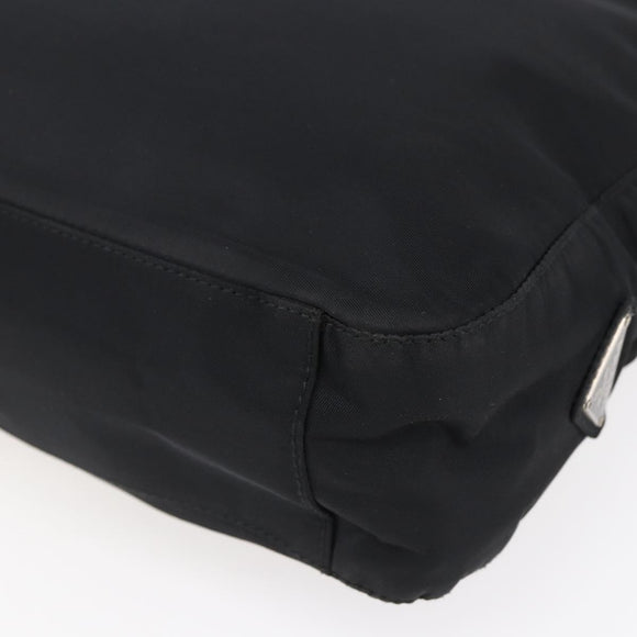 PRADA Shoulder Bag Nylon Plastic Black Silver Auth 152891