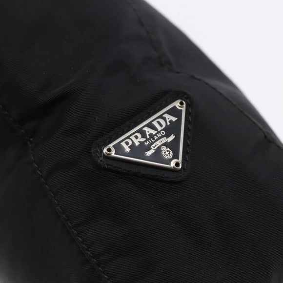 PRADA Shoulder Bag Nylon Plastic Black Silver Auth 152891
