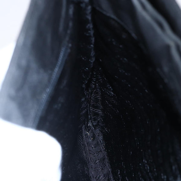 PRADA Shoulder Bag Nylon Plastic Black Silver Auth 152891