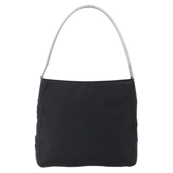 PRADA Shoulder Bag Nylon Plastic Black Silver Auth 152891