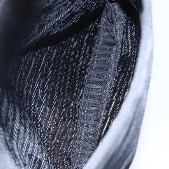 PRADA Shoulder Bag Nylon Plastic Black Silver Auth 152891